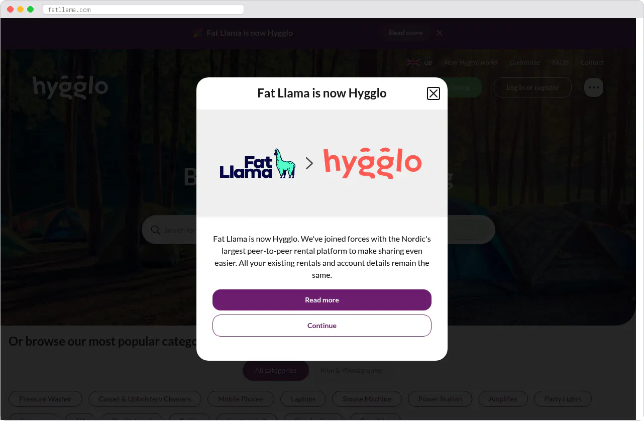 Fatllama marketplace homepage screenshot