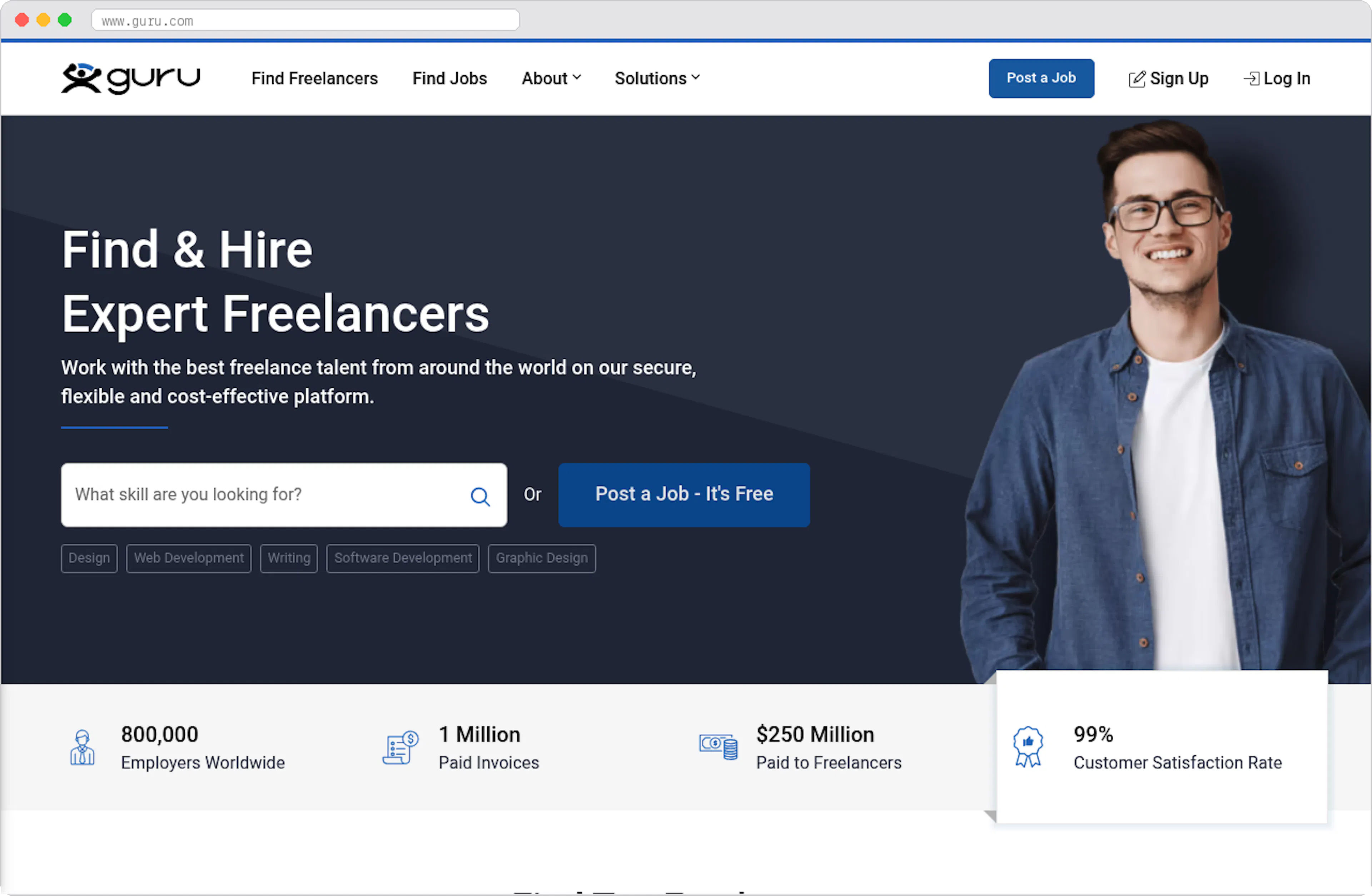 Guru marketplace homepage screenshot