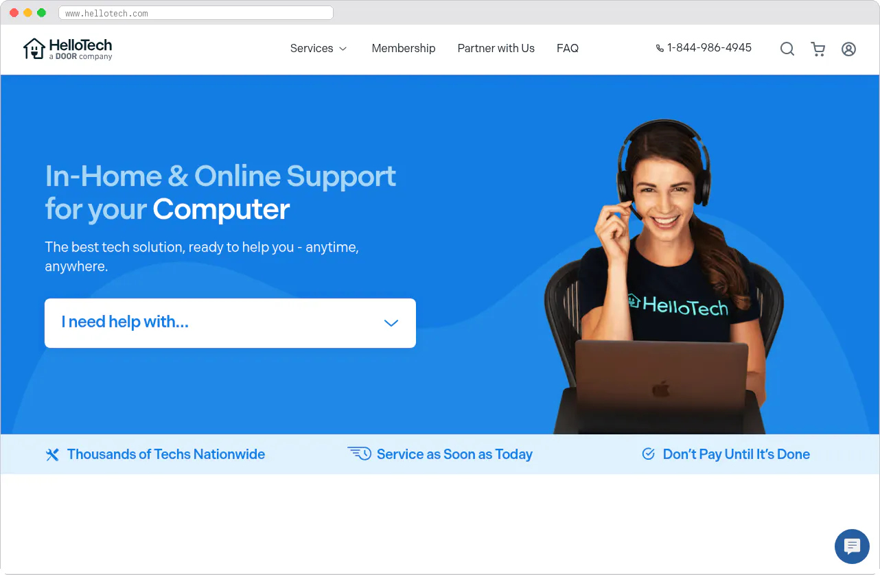 HelloTech marketplace homepage screenshot