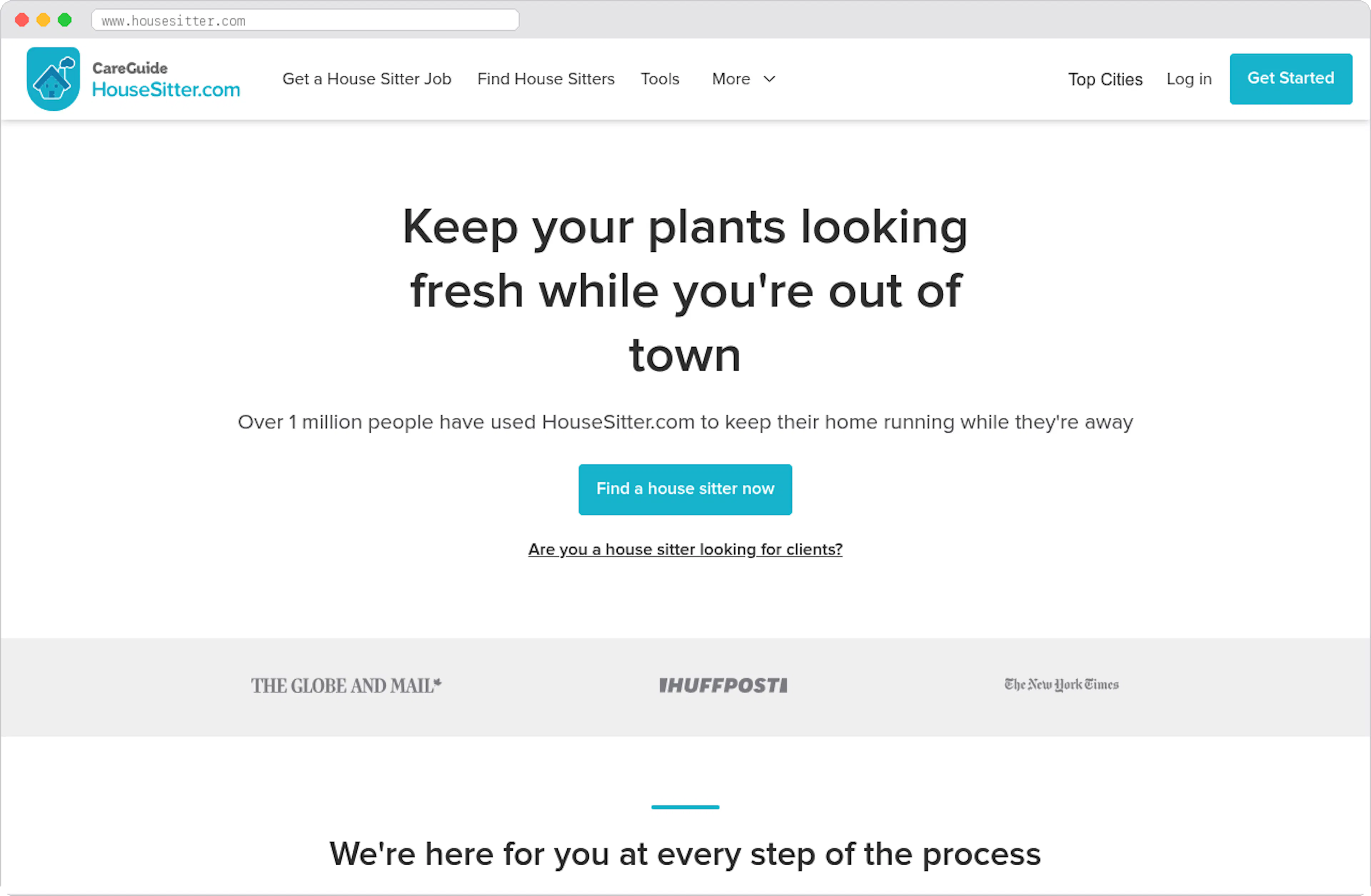 Housesitter.com marketplace homepage screenshot
