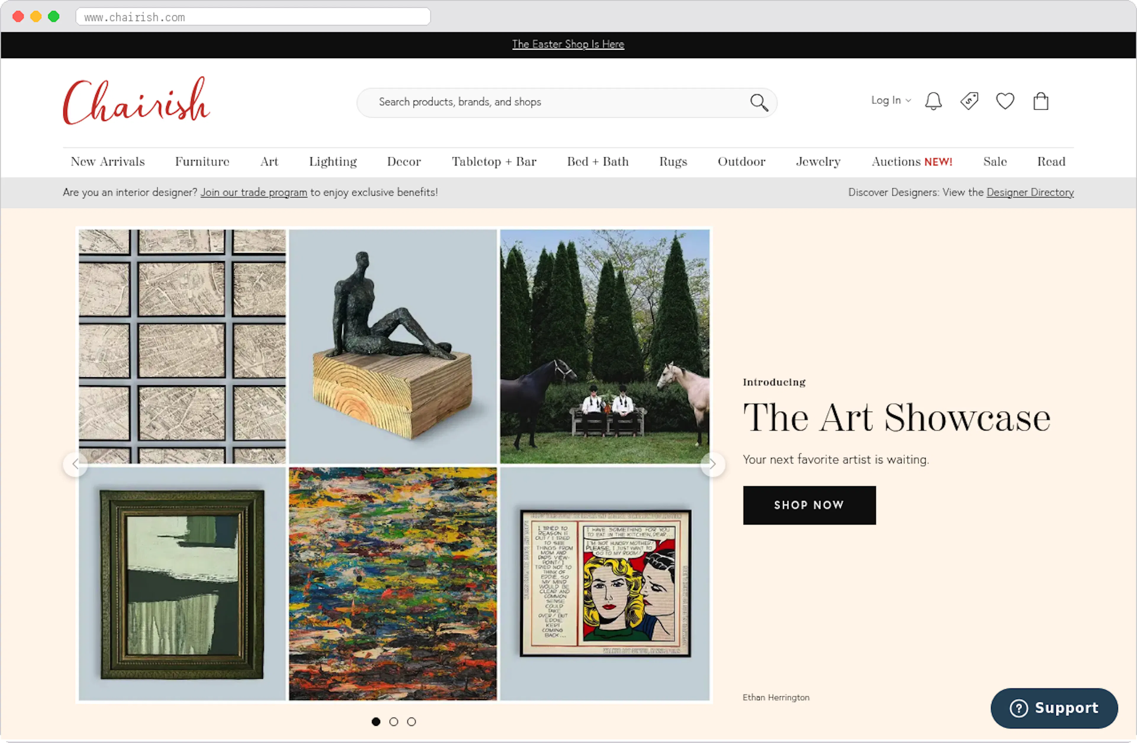 Chairish marketplace homepage screenshot