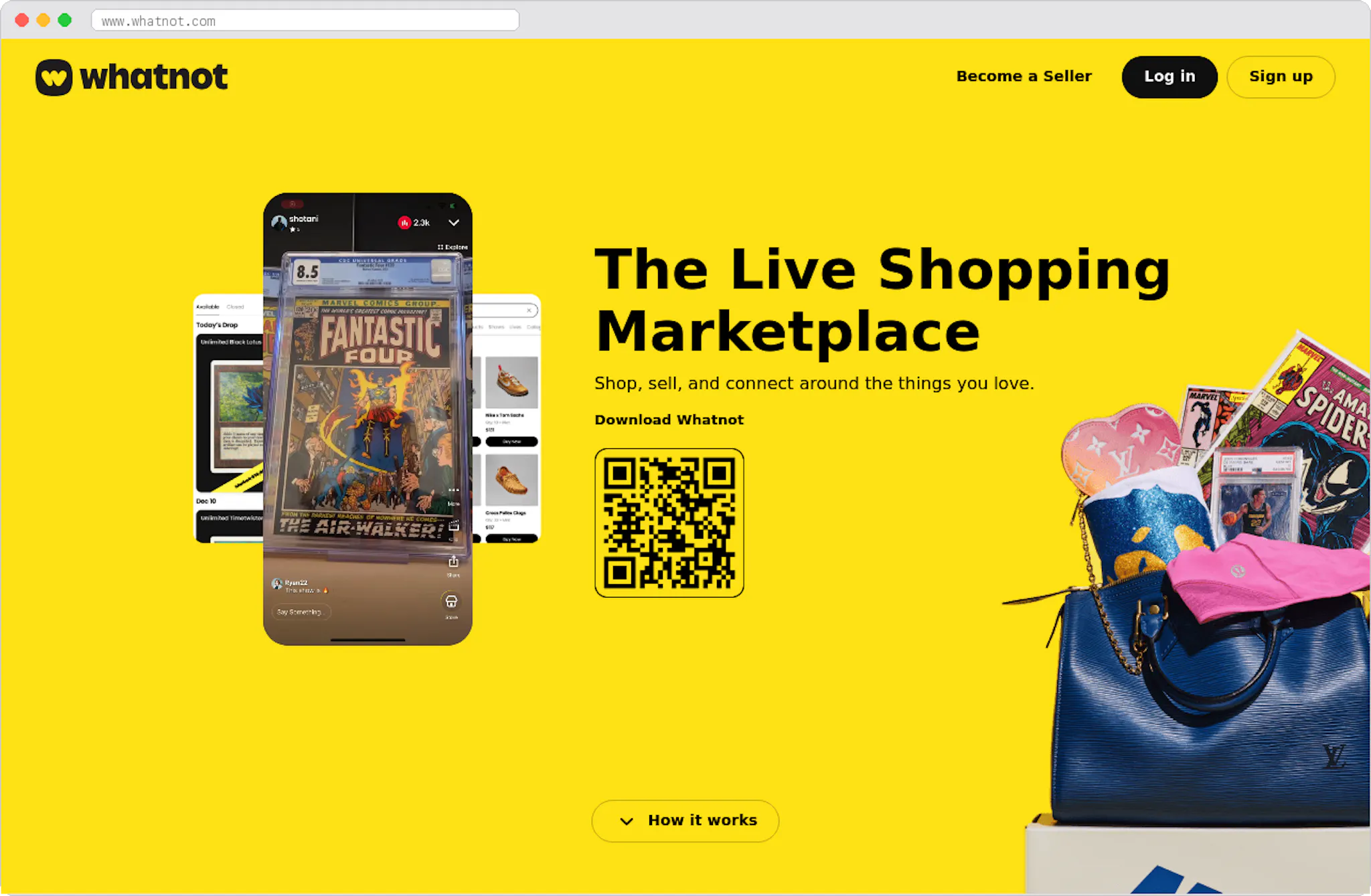 Whatnot marketplace homepage screenshot