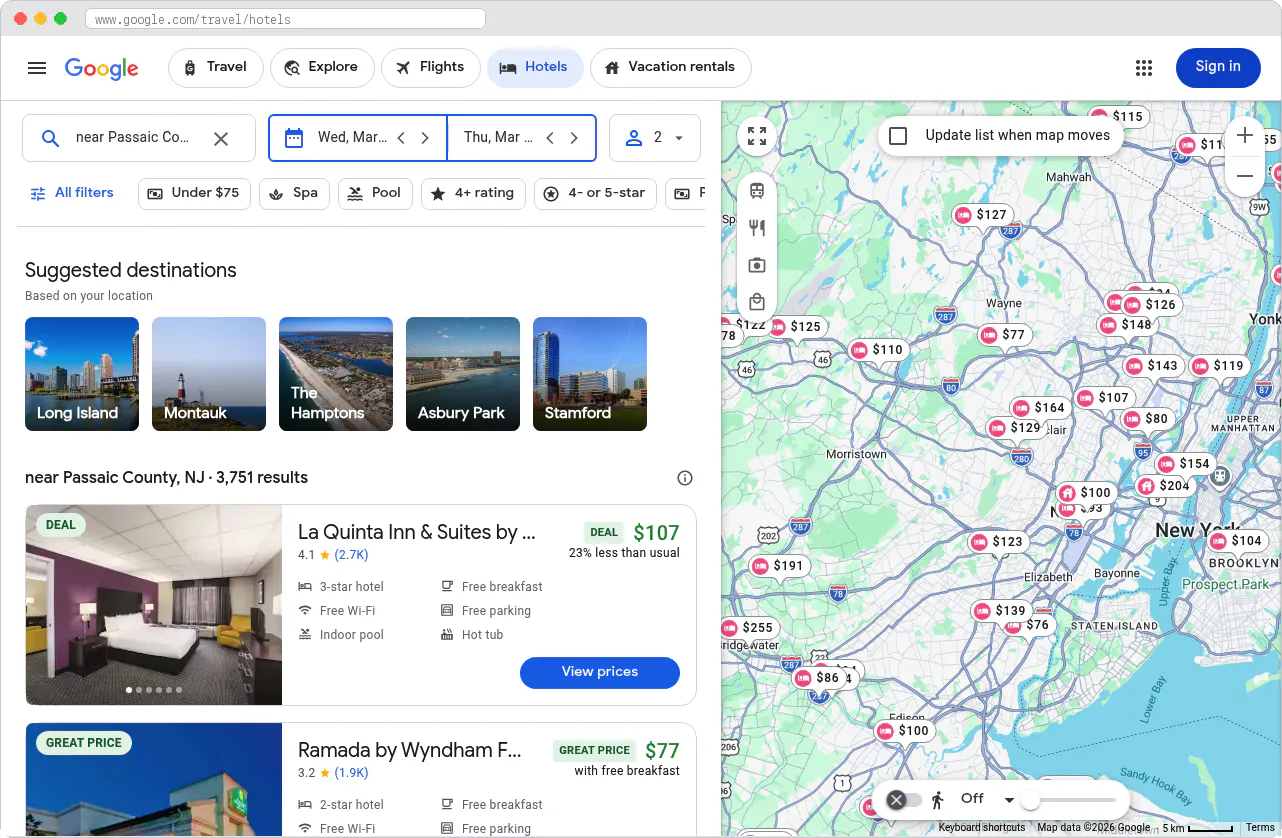 Google Hotel Ads marketplace homepage screenshot
