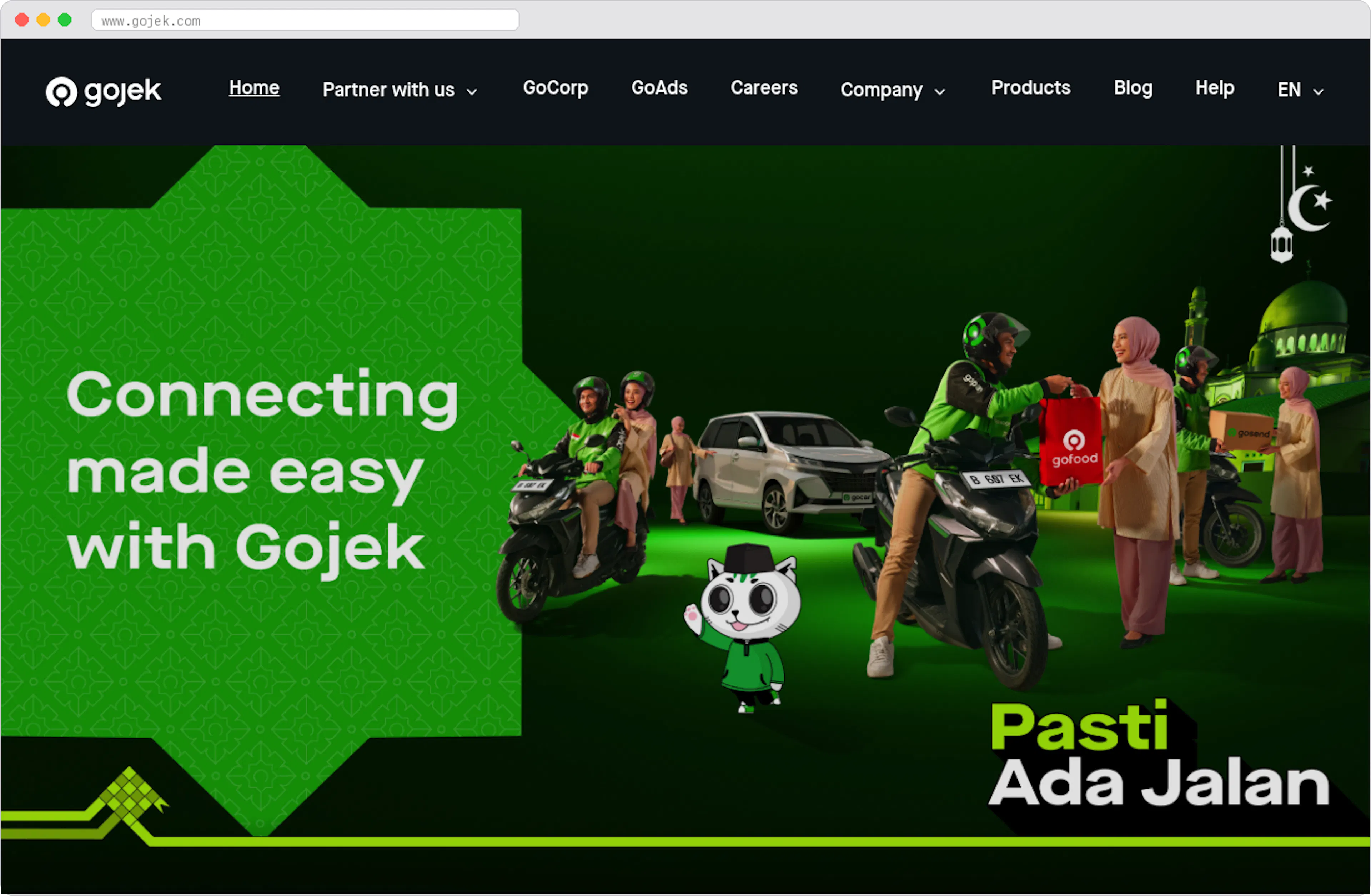 Gojek marketplace homepage screenshot