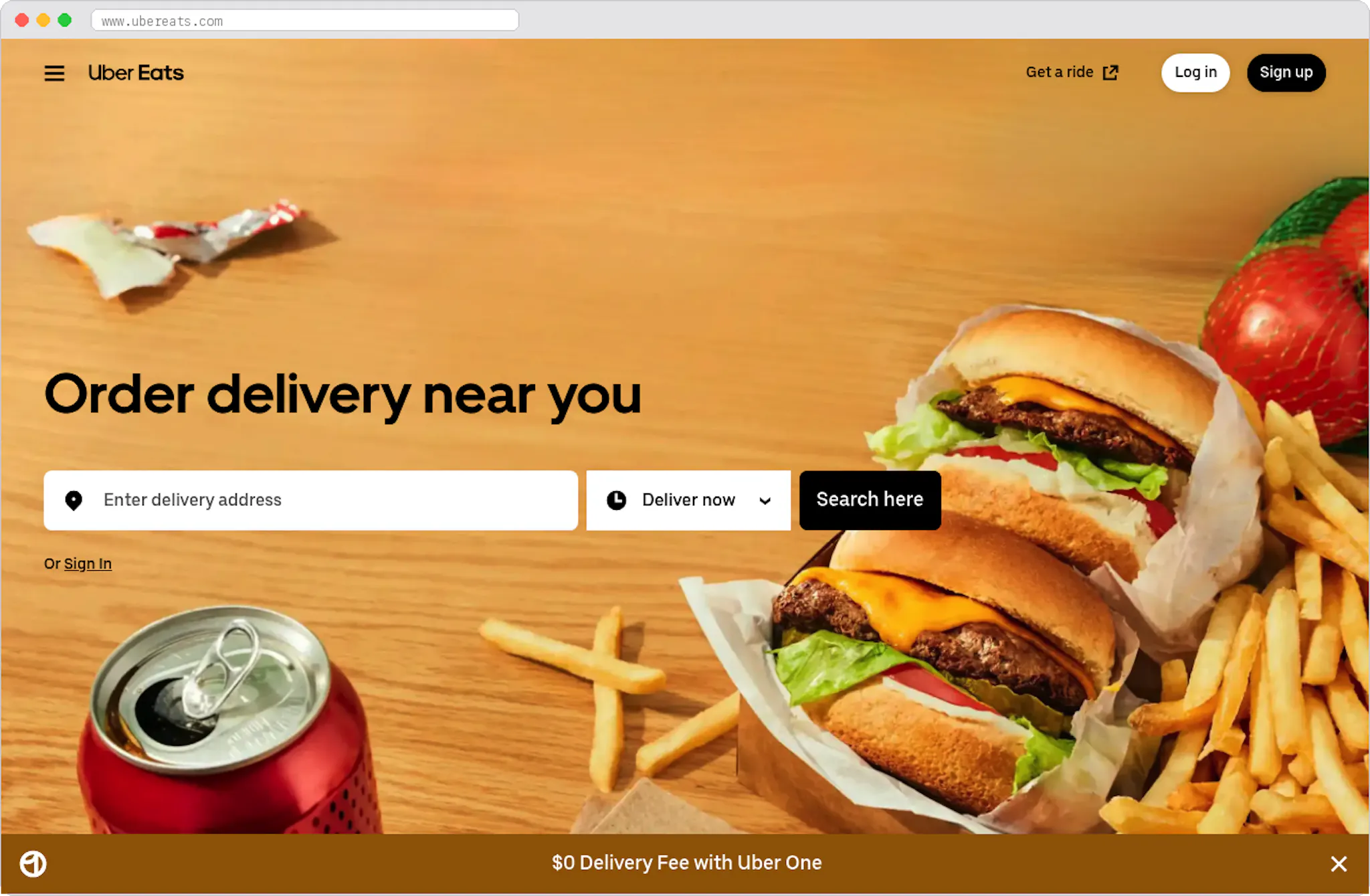 Uber Eats marketplace homepage screenshot