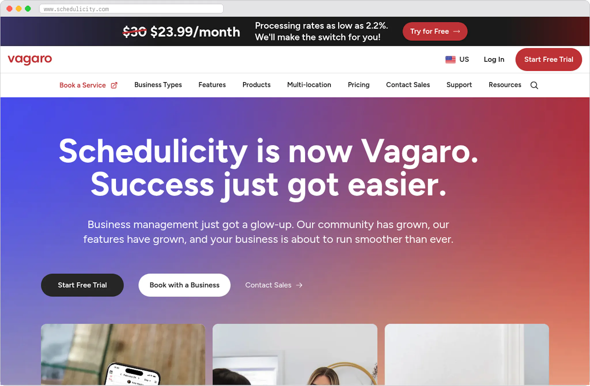 Schedulicity marketplace homepage screenshot