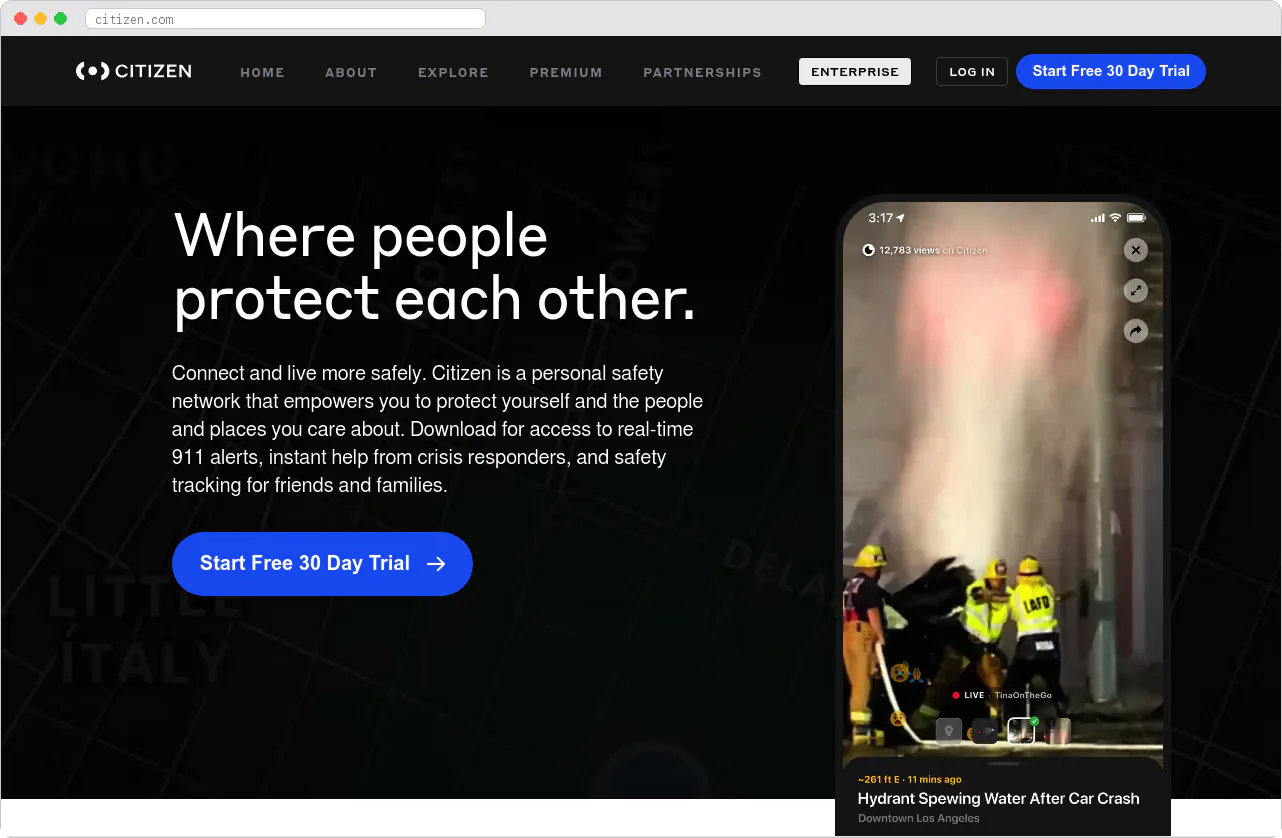 Citizen marketplace homepage screenshot