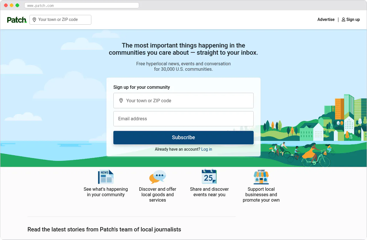 Patch marketplace homepage screenshot