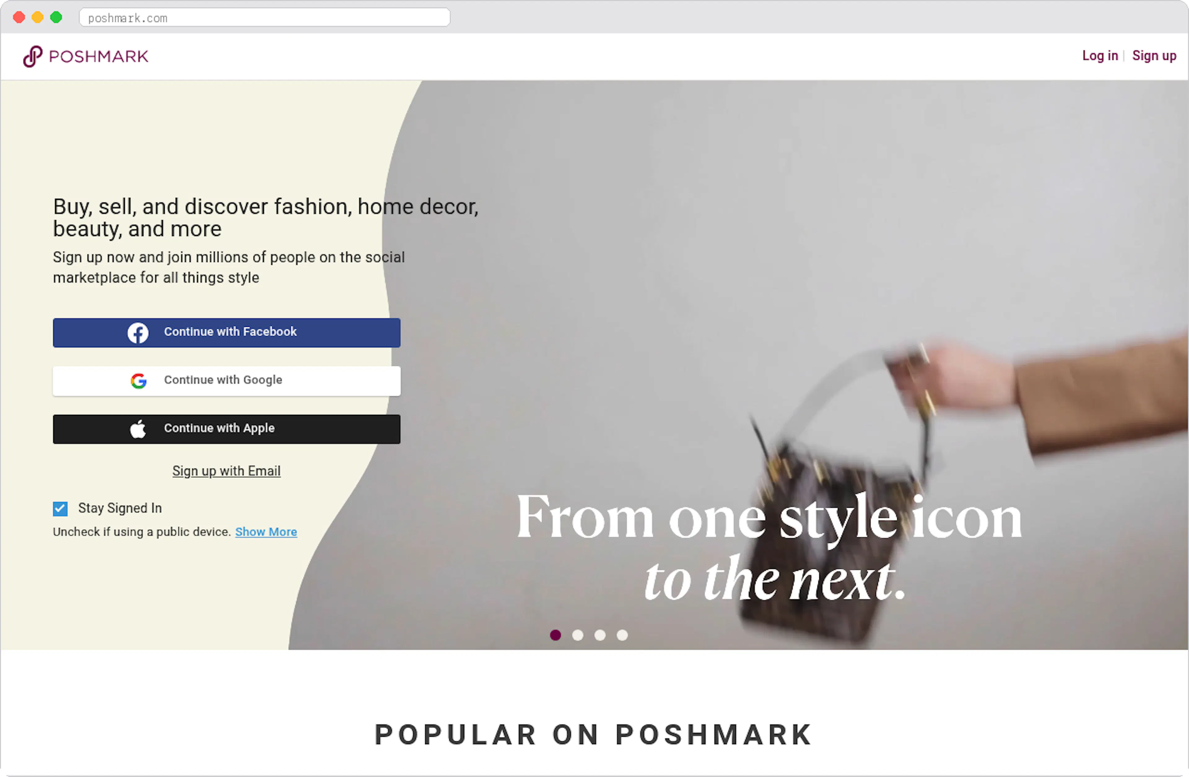 Poshmark: a complete guide to fashion resale marketplaces marketplace homepage screenshot