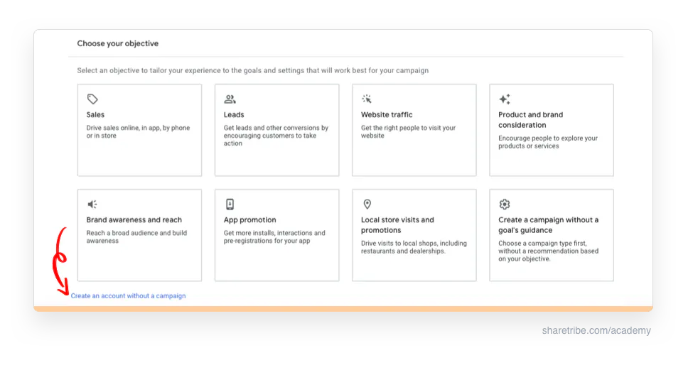 Screenshot of Google Keyword Planner onboarding.
