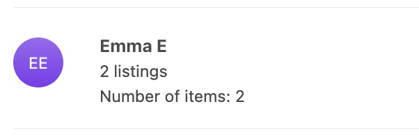 Sharetribe marketplace inbox item displaying 2 listings and 2 items