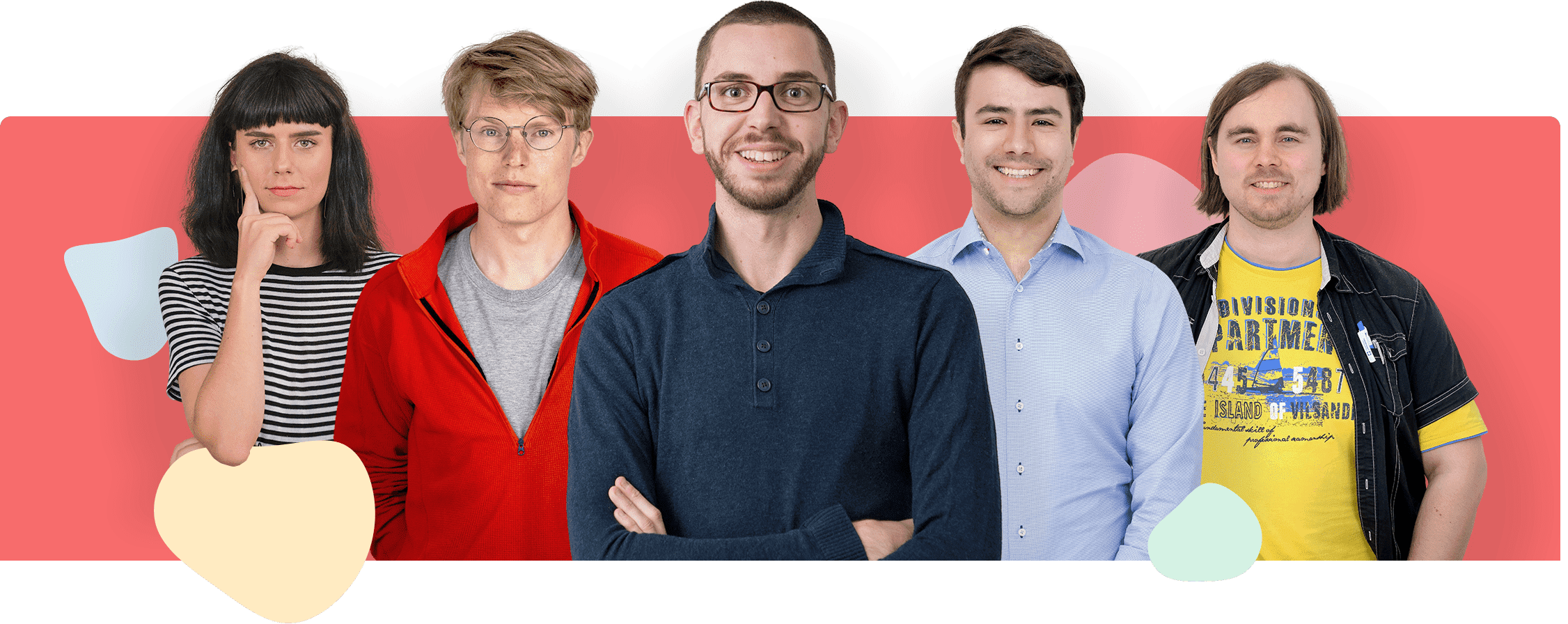 Sharetribe support team members: Kinga, Thomas R., Thomas M., Luis, and Vesa.