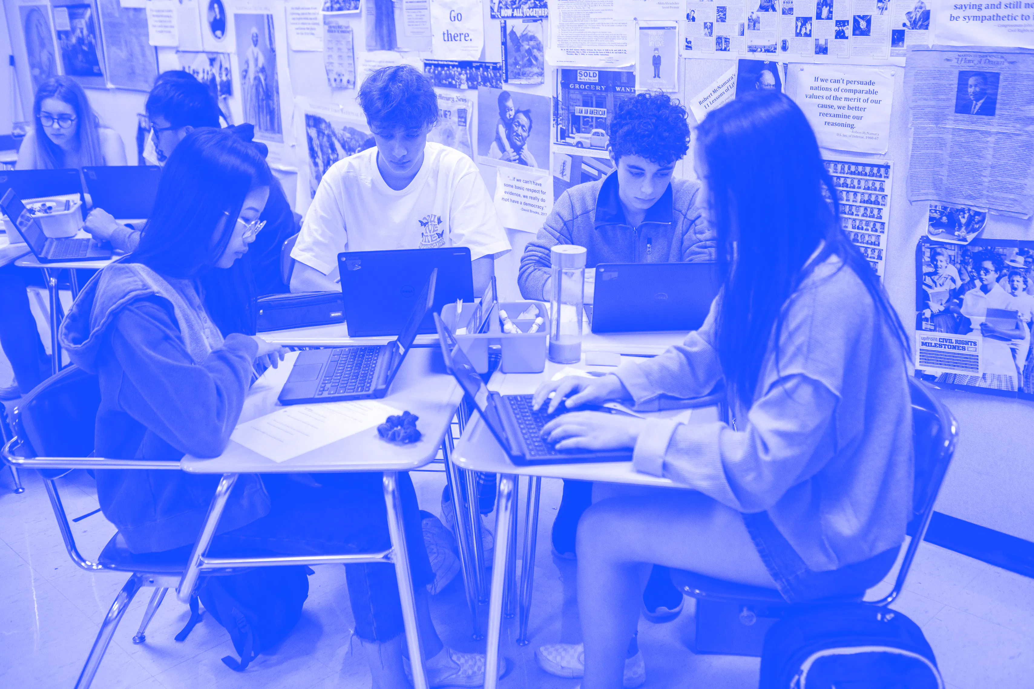 Students in classroom on laptop computers