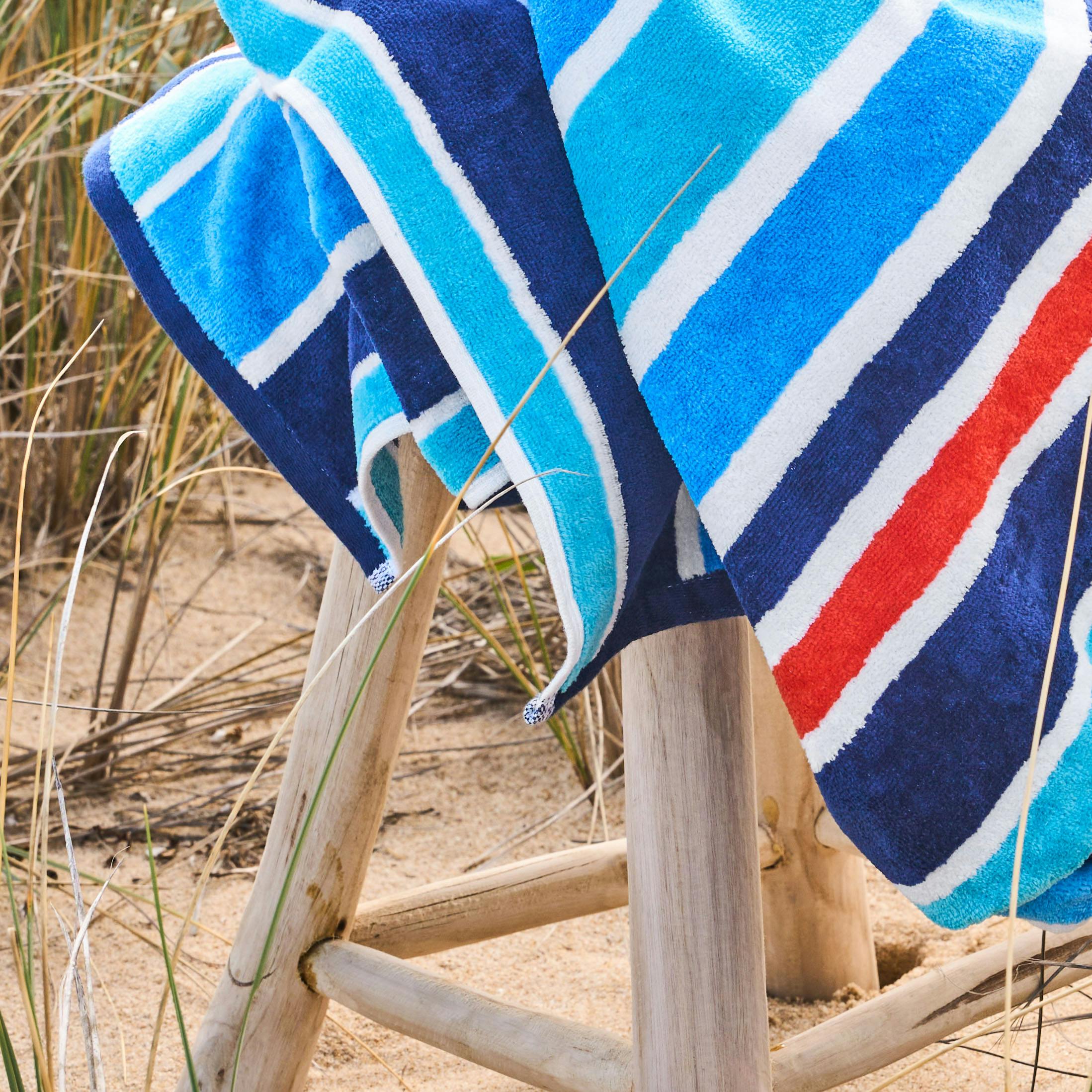 Velour Beach Towel in Beach Stripe