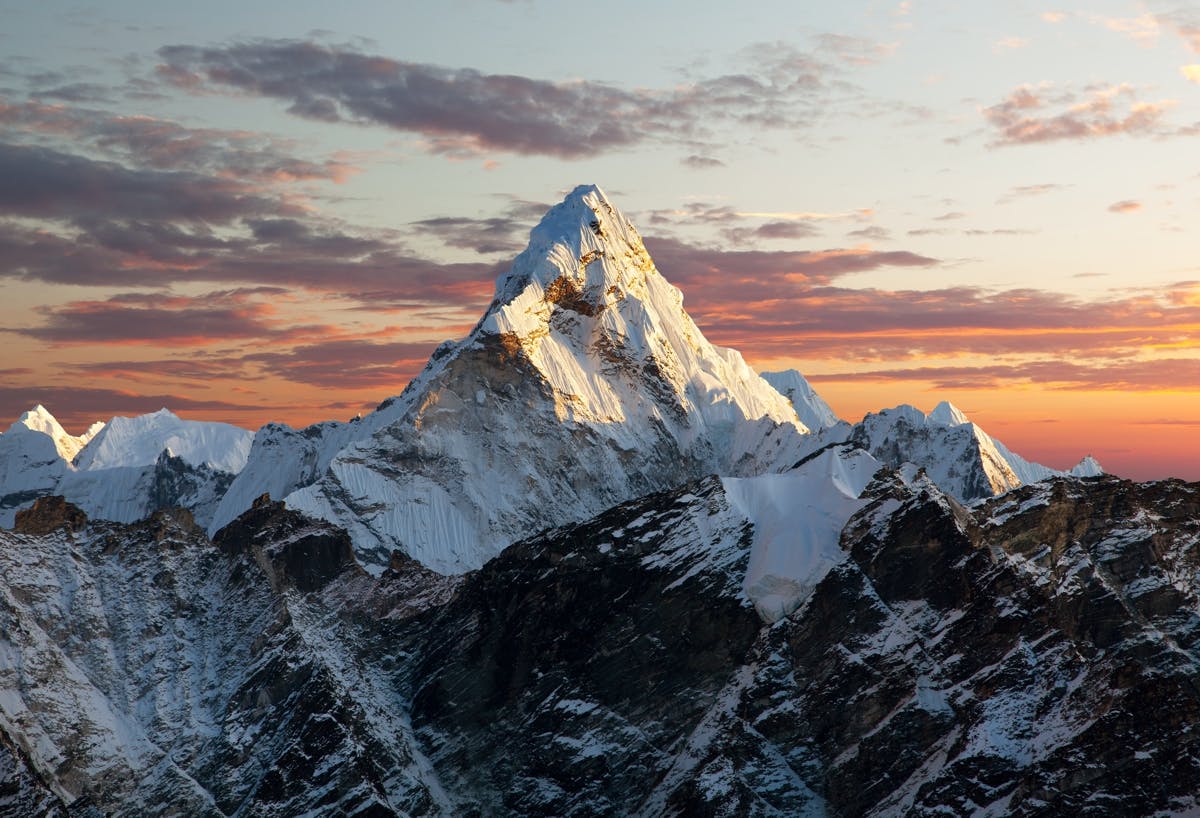 Evening view of Ama Dablam on the way to Everest Base Camp - Nepal