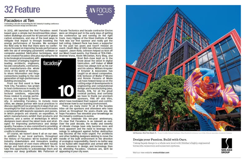 Shildan Group Featured in Facade+ at ten 2022