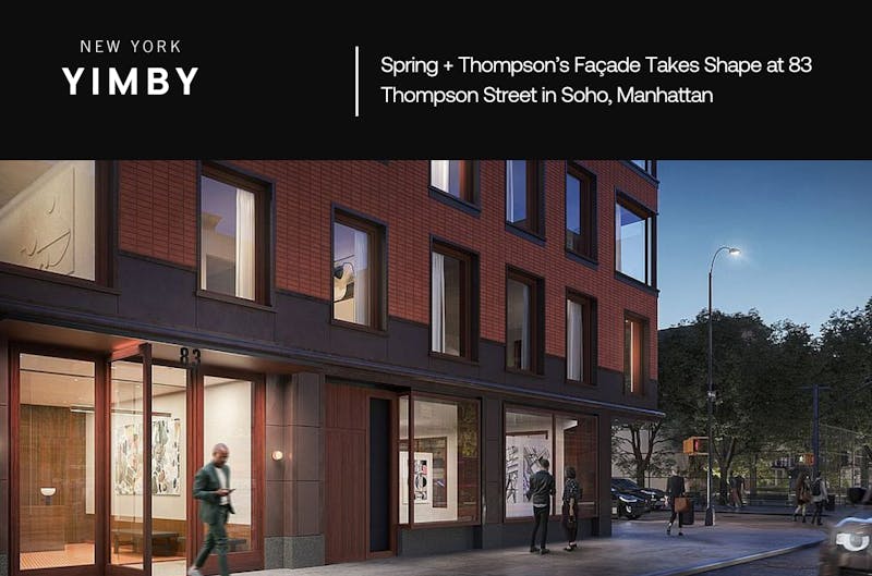 Spring + Thompson’s Terracotta Façade Takes Shape at 83 Thompson Street in Soho, Manhattan