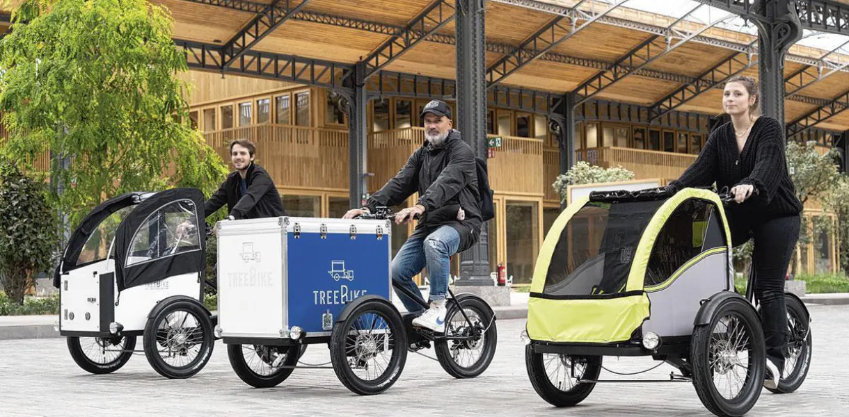 Three people on Treebike