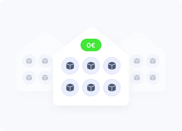 Graphic with several cubes