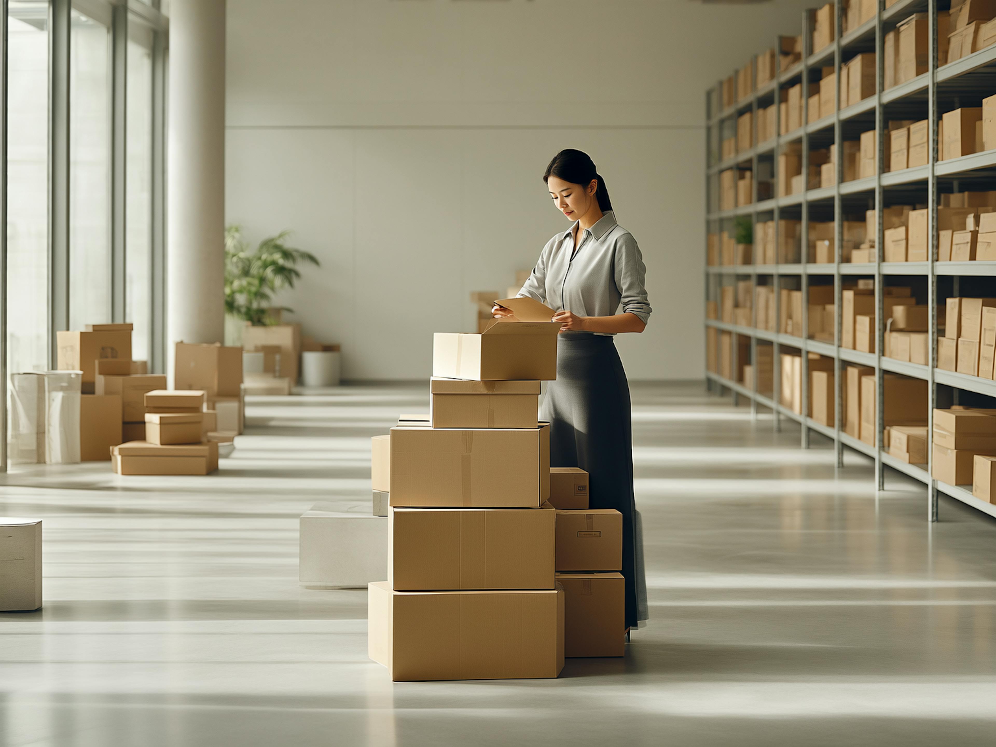 Warehouse workers fulfilling online store orders efficiently