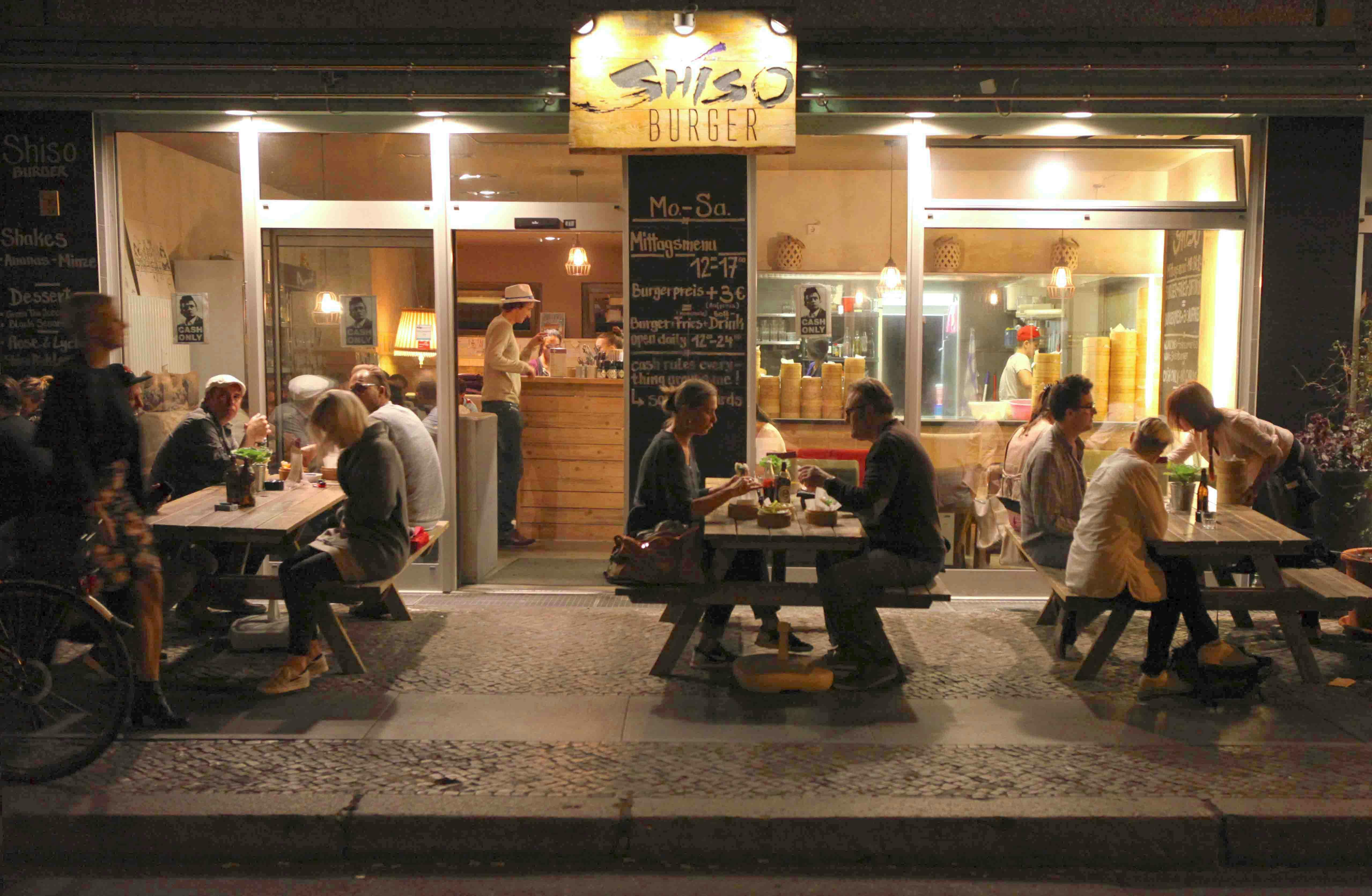 Guests enjoying their meal at Shiso Burger in Berlin