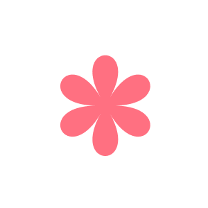 Icone en forme de fleur rose