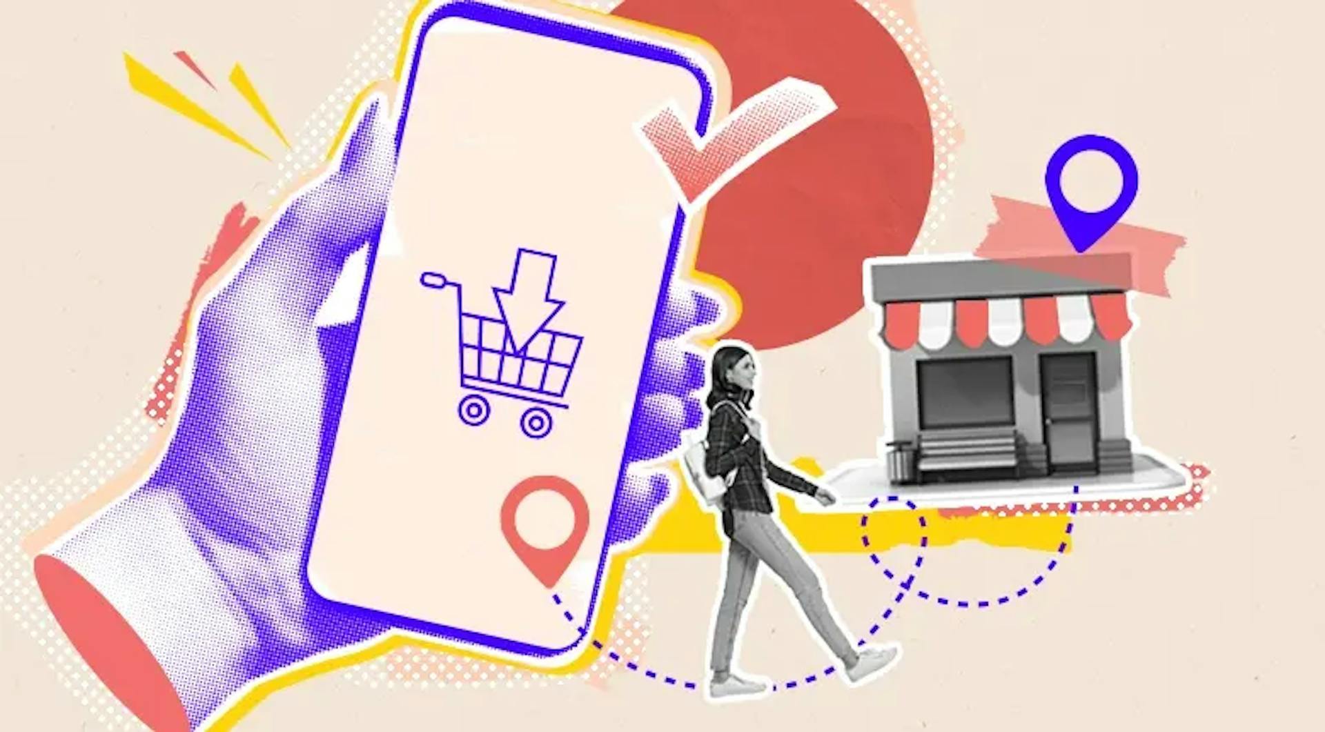 Illustration click and collect