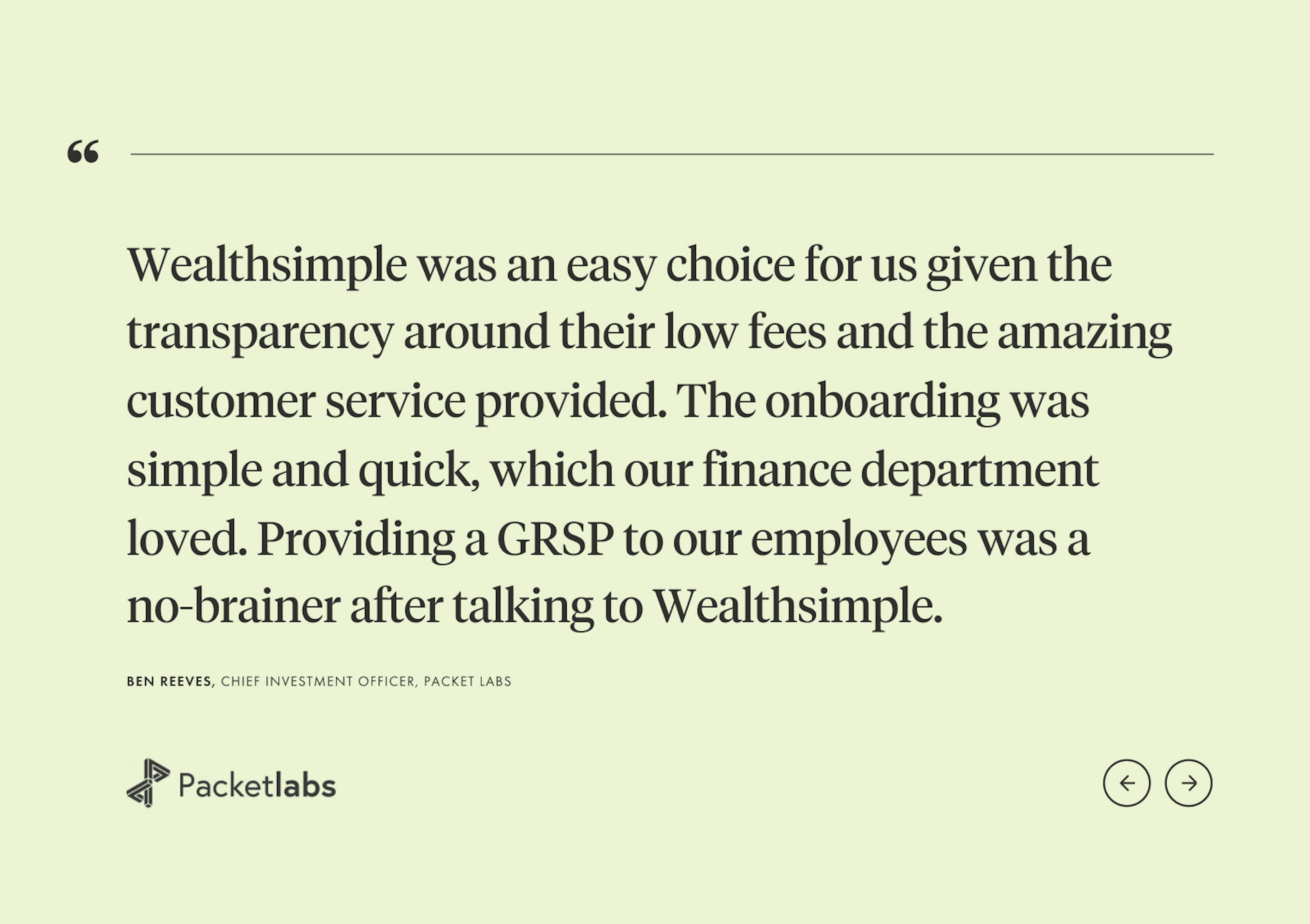 Wealthsimple testimonials