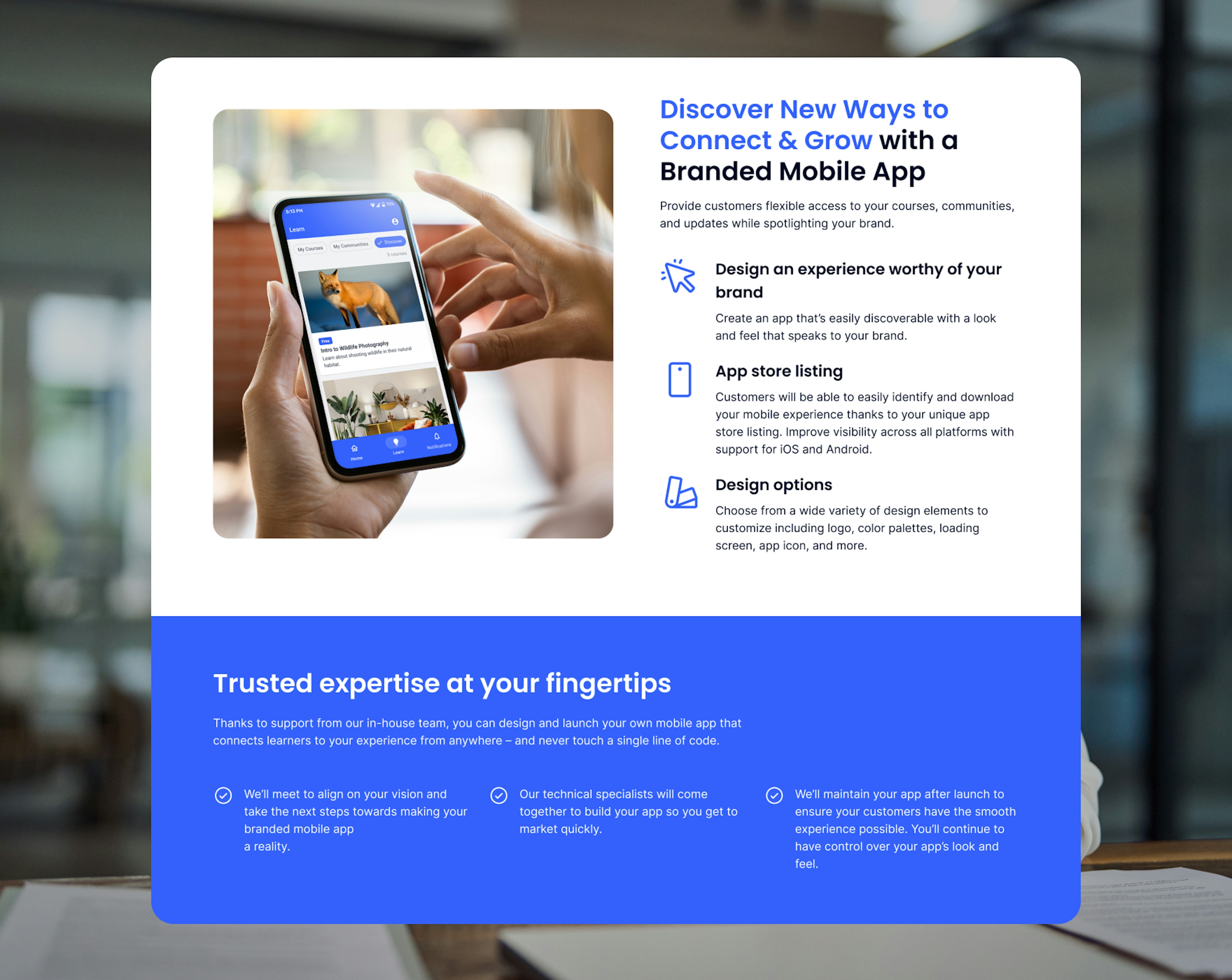 Thinkific Plus Media with Text Section