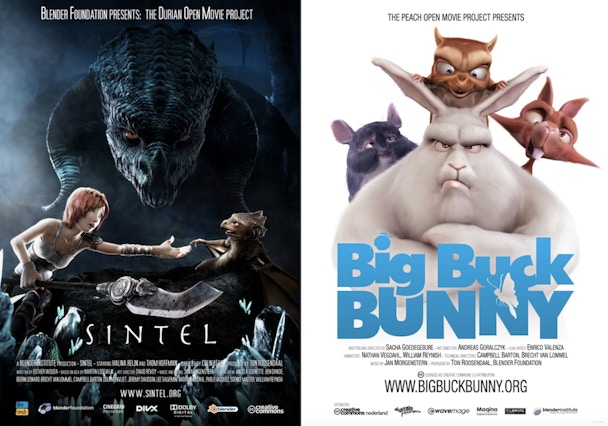 Sintel and Big Buck Bunny posters (CC BY 3.0).