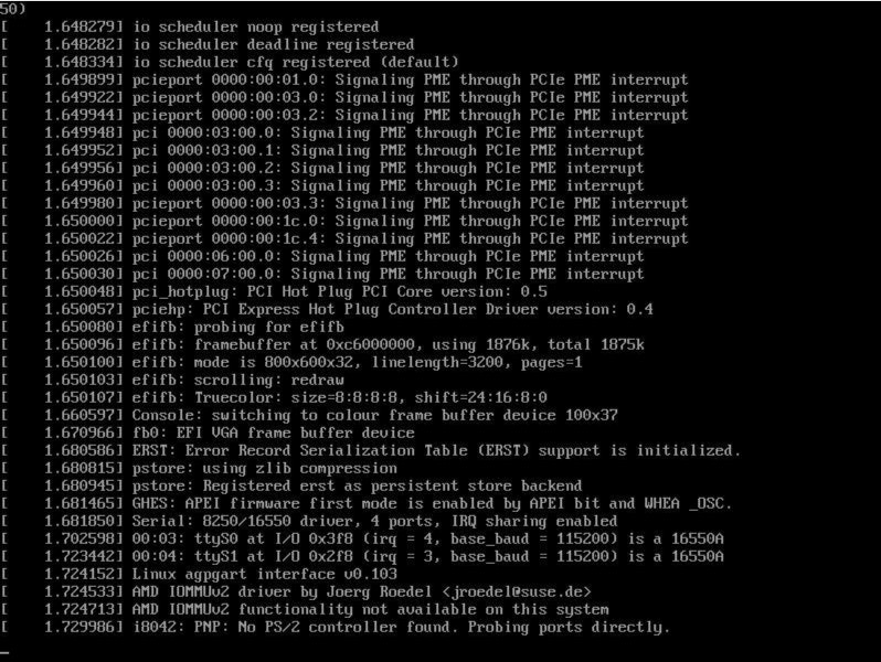 Linux kernel is booting.