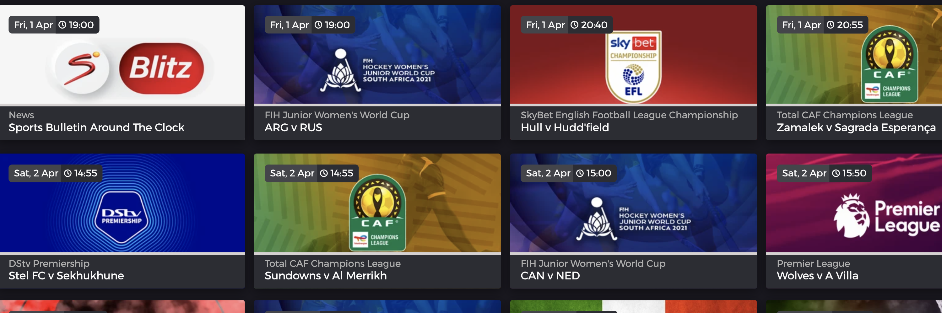 Sports streaming at Showmax