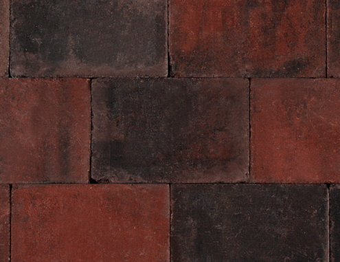 Trommelsteen rood-zwart