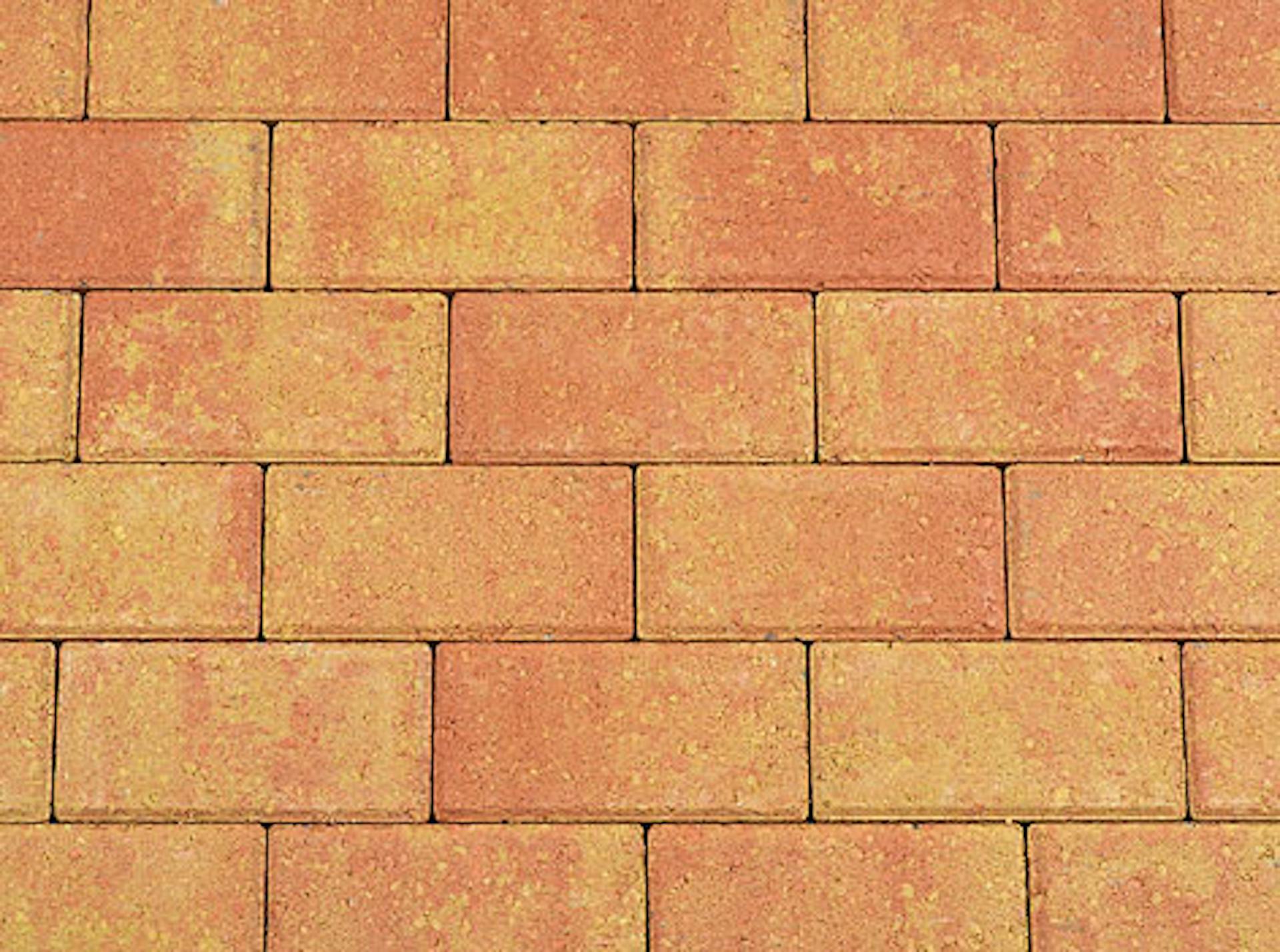 Betonstraatsteen 6cm terracotta/geel