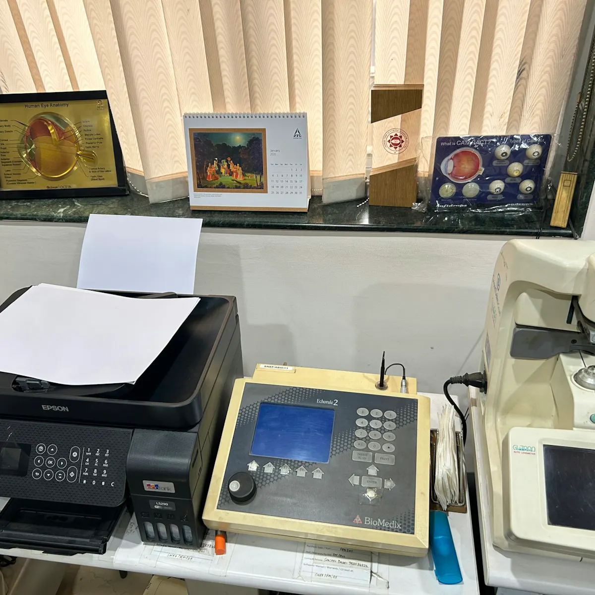 Eye care equipment at Shree Netra Eye Foundation, Kolkata