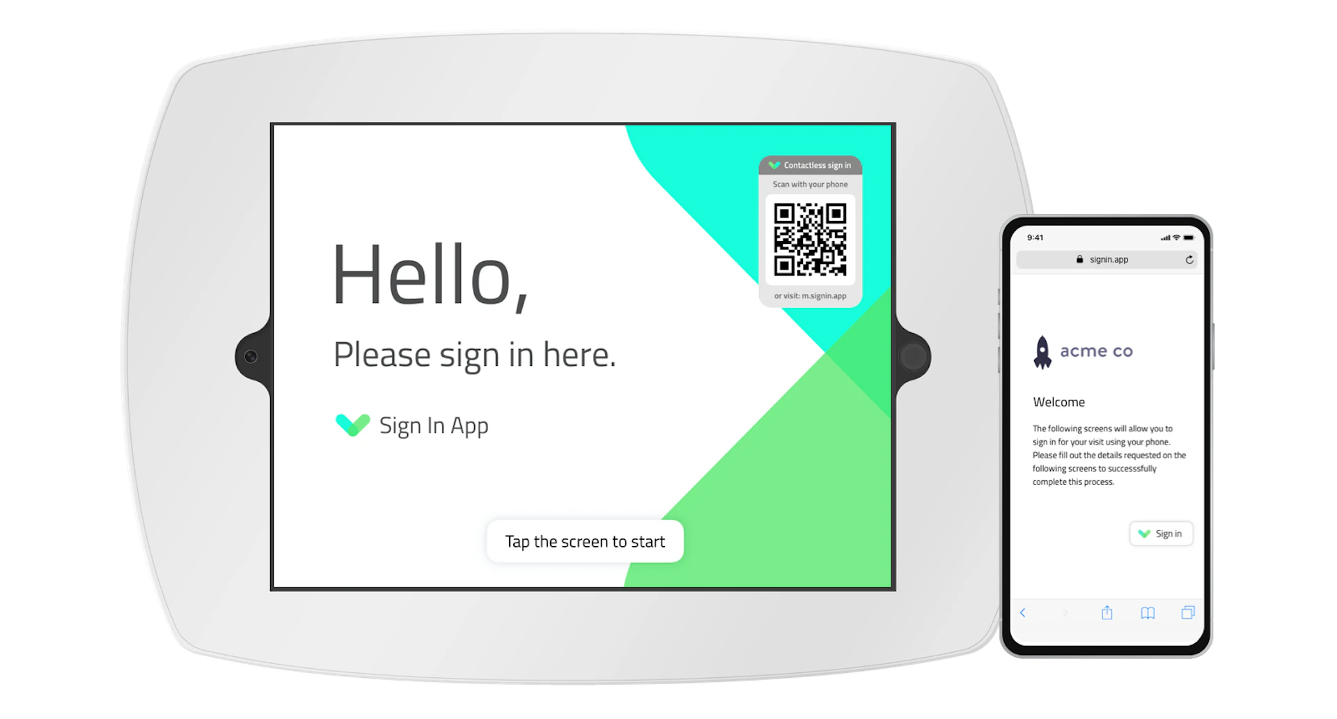 Code Sign In Screen Contactless sign in | Sign In App