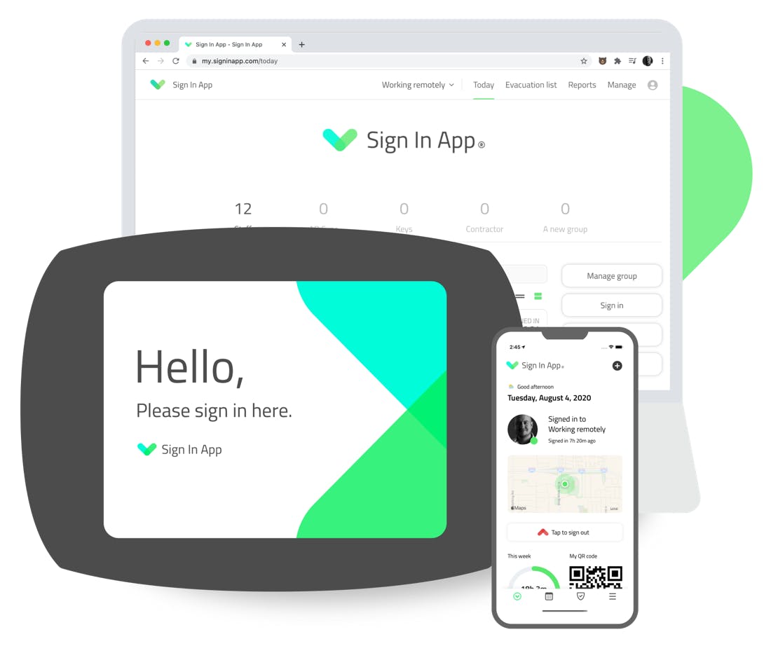 Sign In App on various devices