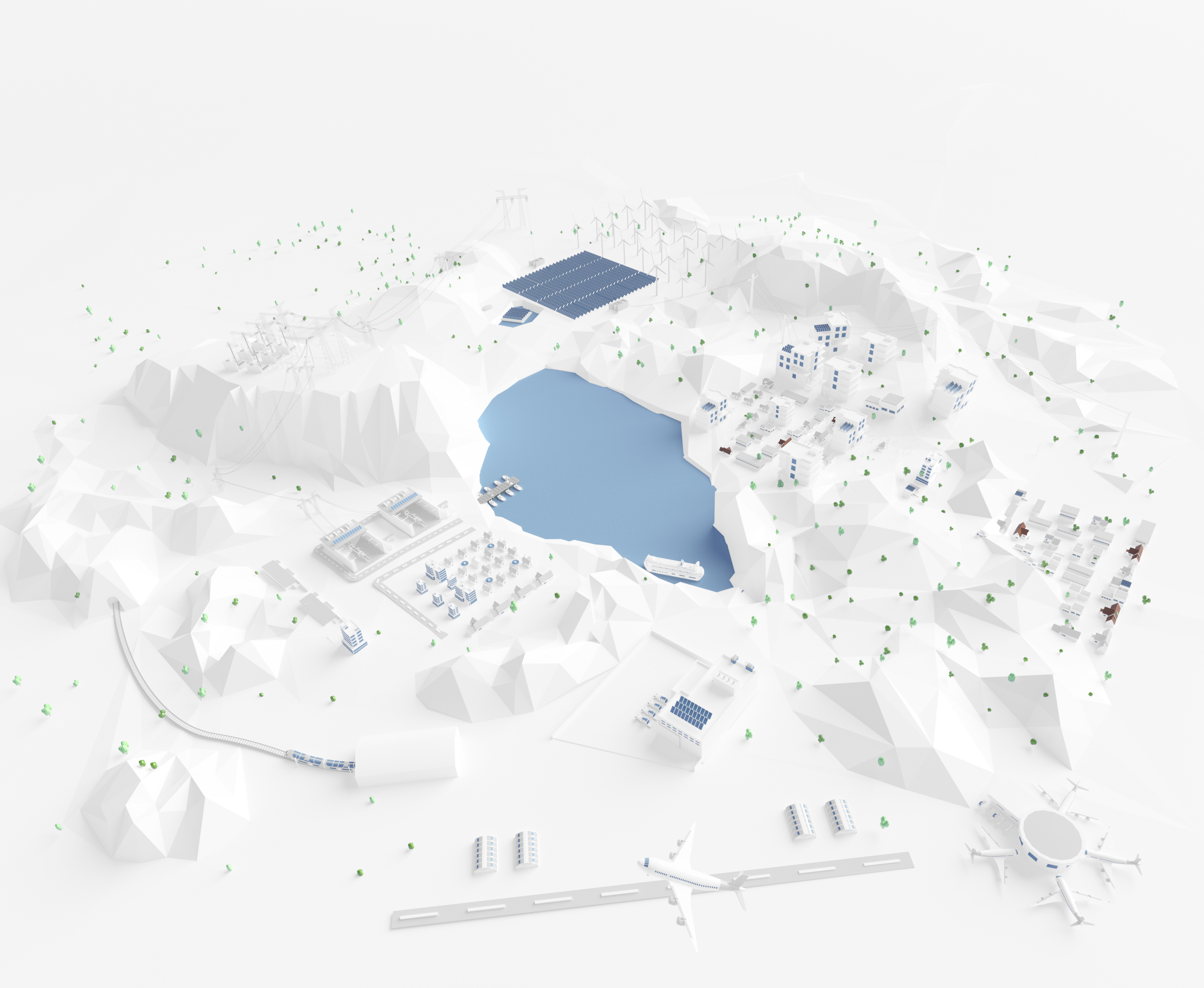 3D diagram symbolizing Sicame Group's various business areas