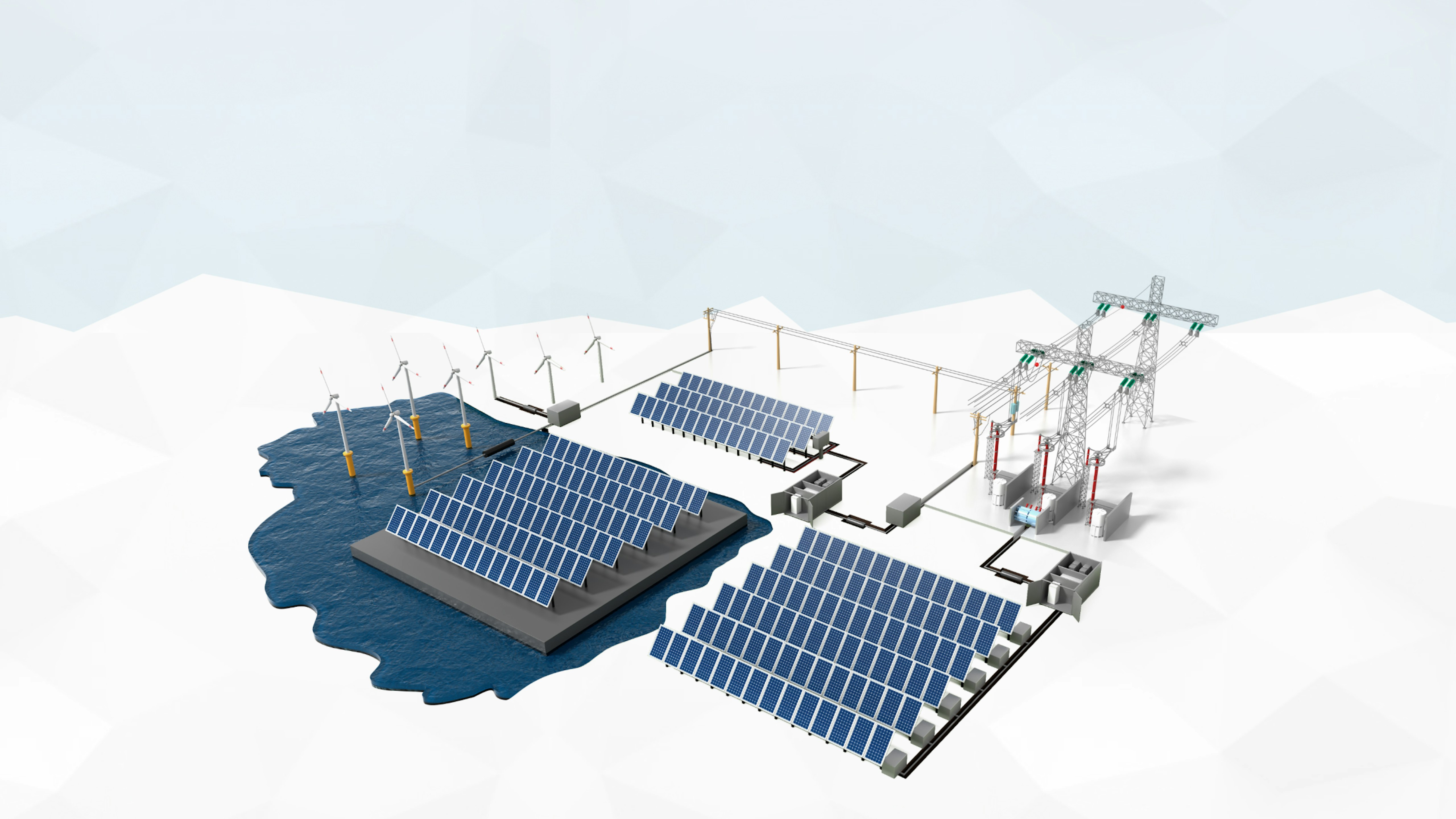 Image 3D représentant le domaine des énergies renouvelables