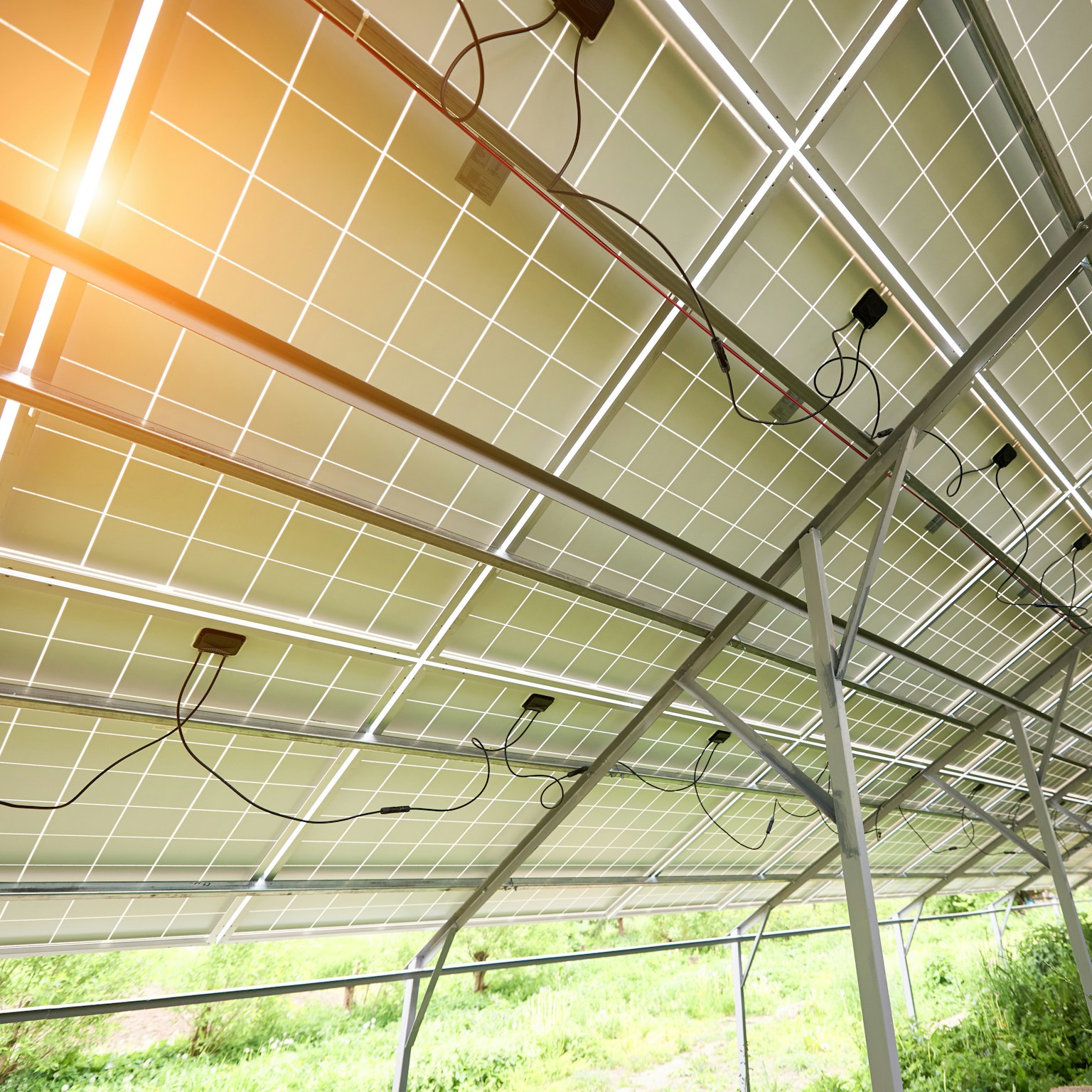 Dessous d'un panneau solaire