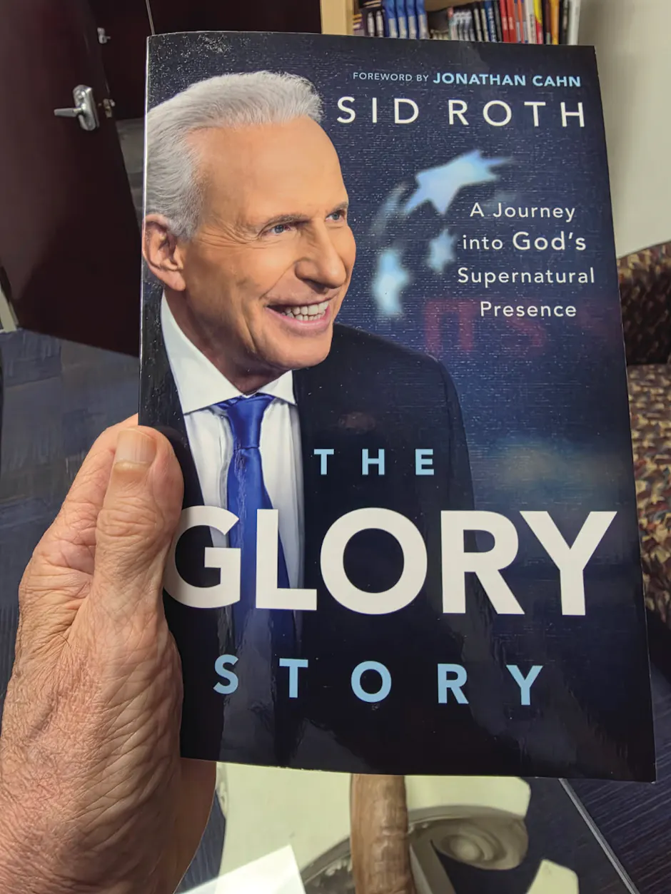 The Glory Story by Sid Roth, photographed at the publisher