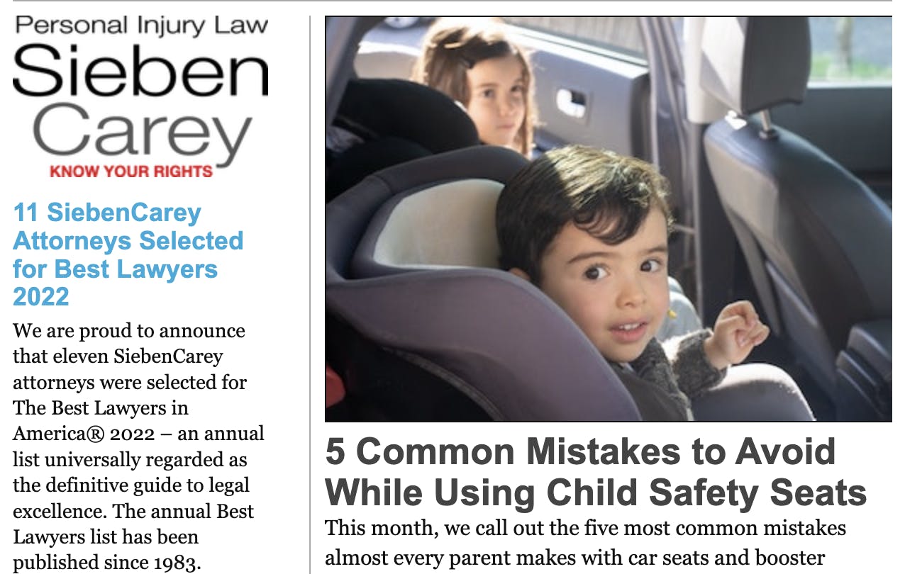 car seat safety newsletter