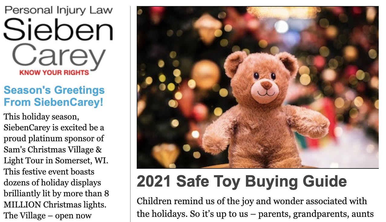 safe toy guide 2021 newsletter
