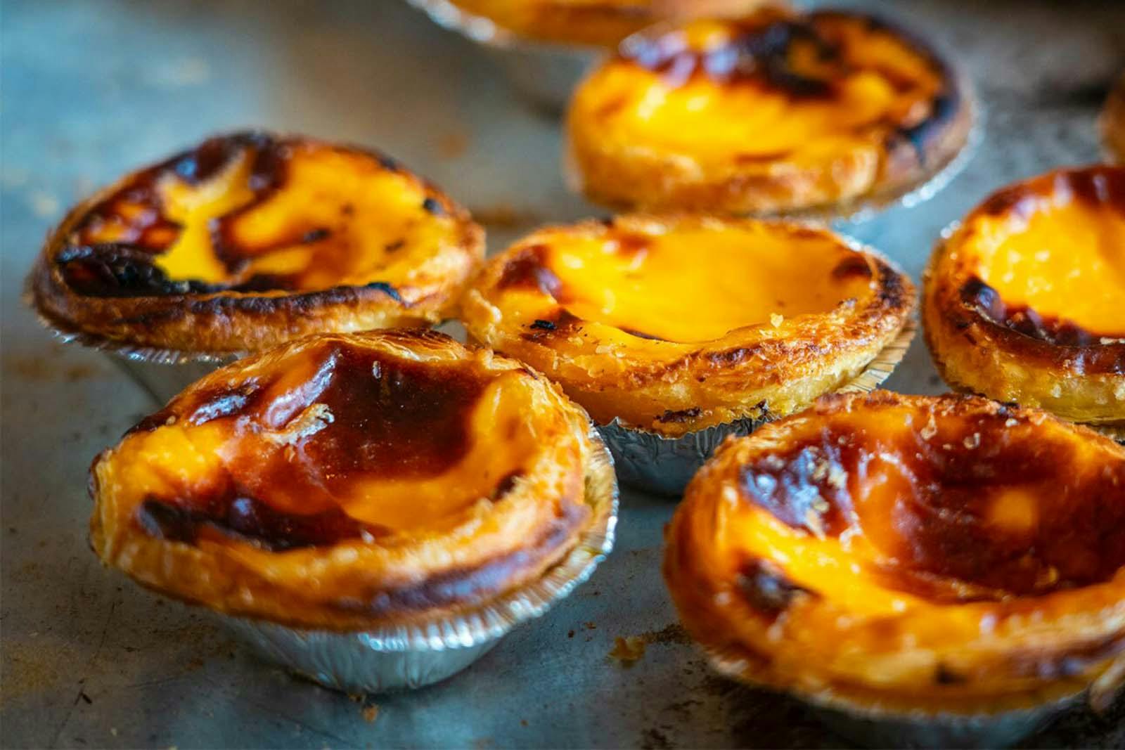 Famous Portuguese pastries Pastel da Nata.