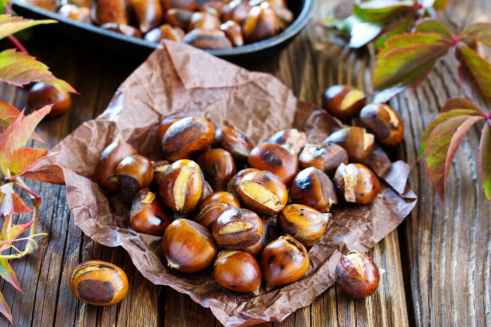 roasted chestnuts,  fall in Portugal