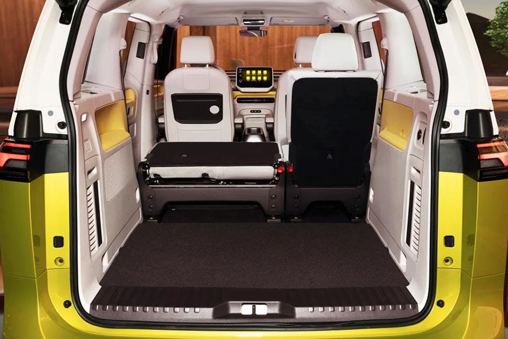 VW ID Buzz interior rear and folding seats.