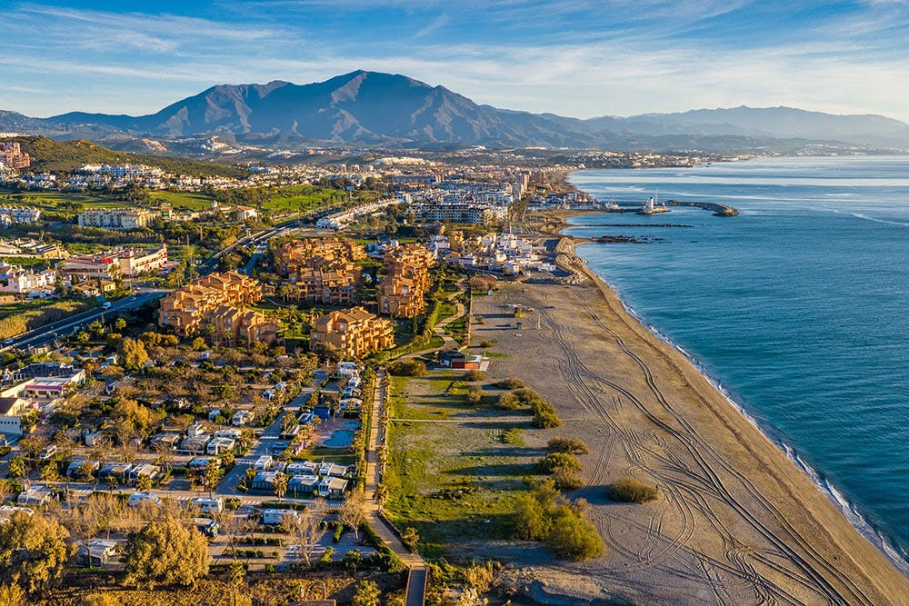 Camping La Bella Vista, beachfront campsite in Marbella.