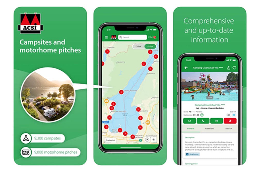 ACSI camping app.