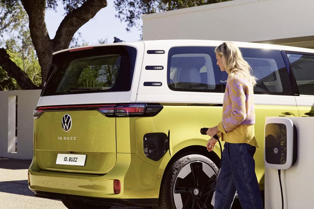 VW ID Buzz battery charging.
