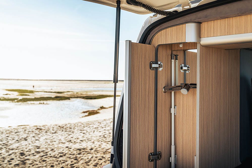 Essential campervan shower.